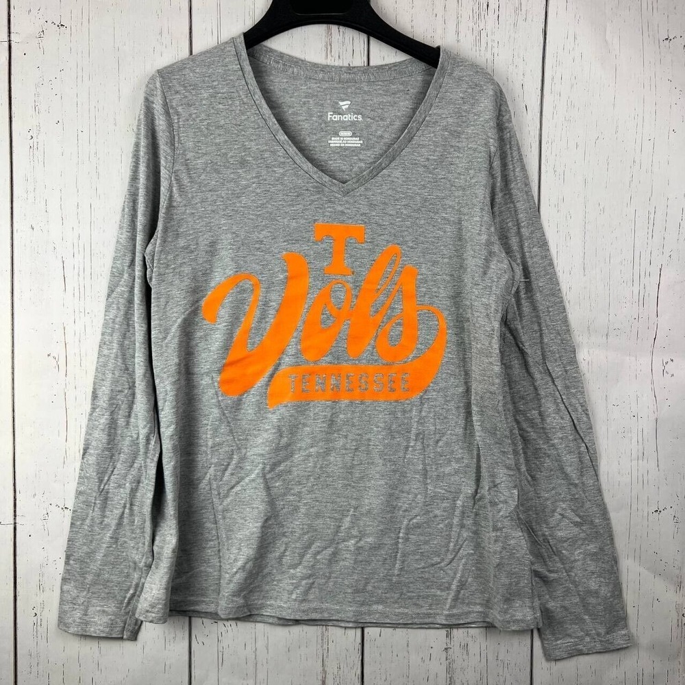 Tennessee Volunteers Medium Fanatics Long Sleeve Shirt Pullover Gray New Women